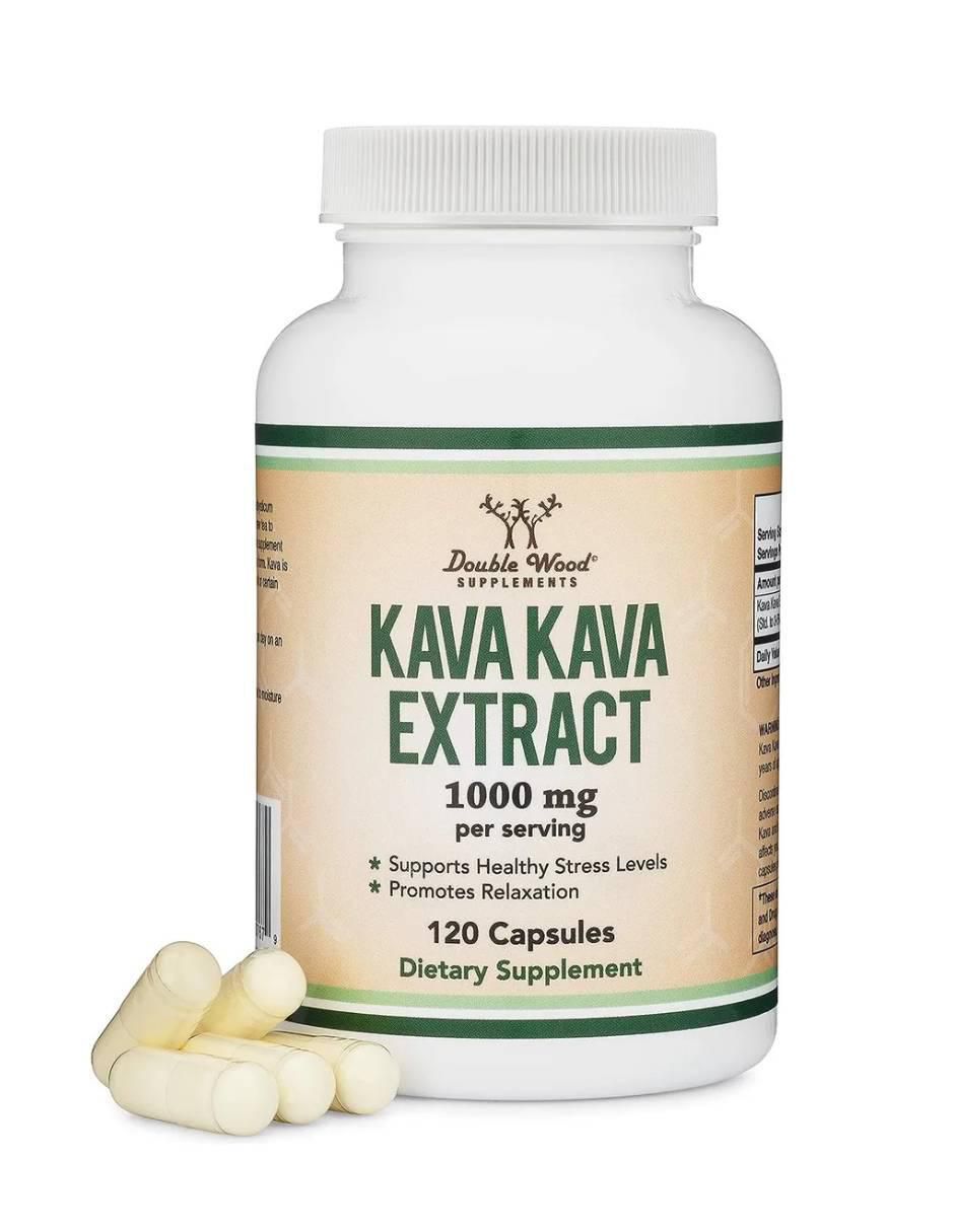 Kava Kava 1000 mg – Relajación Natural y Alivio del Estrés con Kavalactonas Double Wood de 120 cápsulas 1