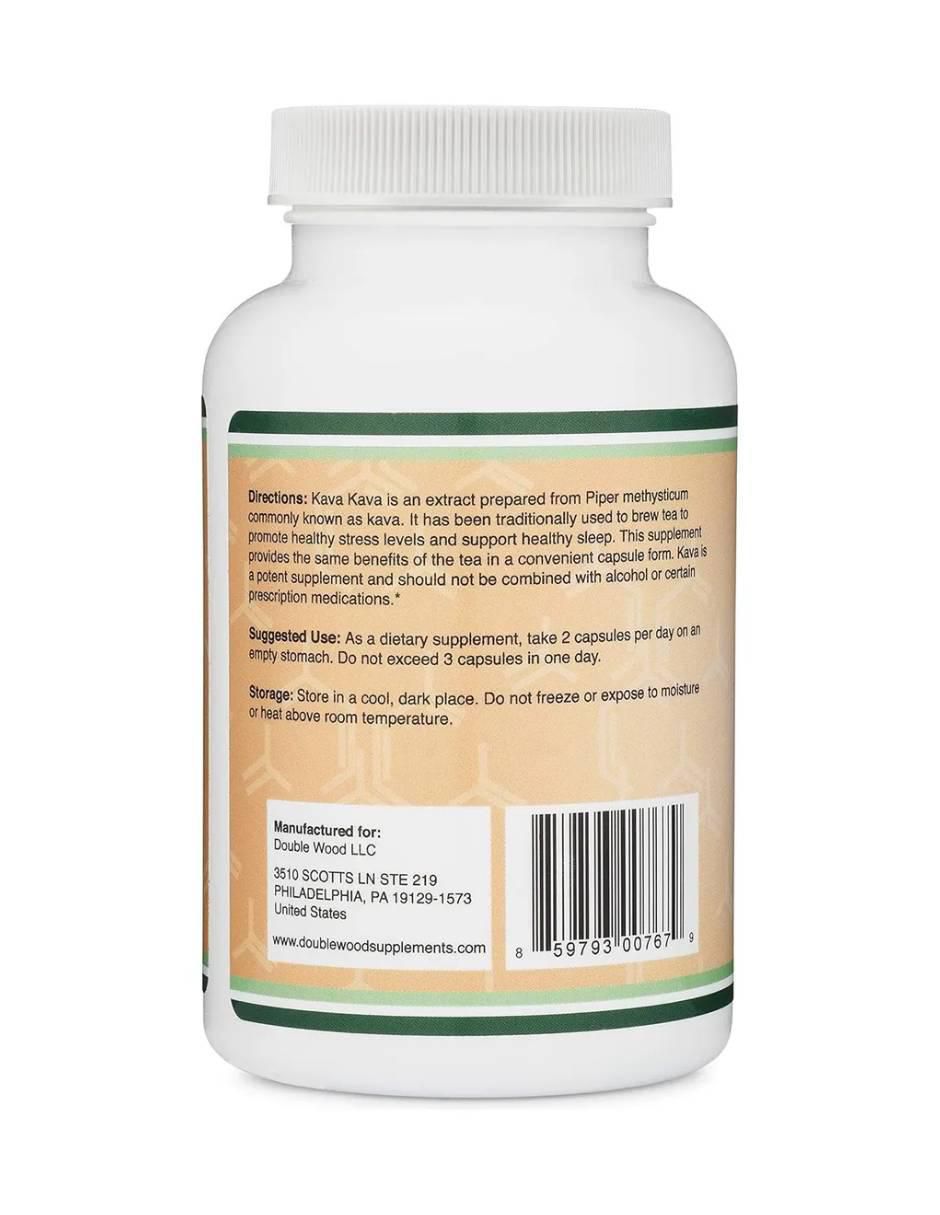 Kava Kava 1000 mg – Relajación Natural y Alivio del Estrés con Kavalactonas Double Wood de 120 cápsulas