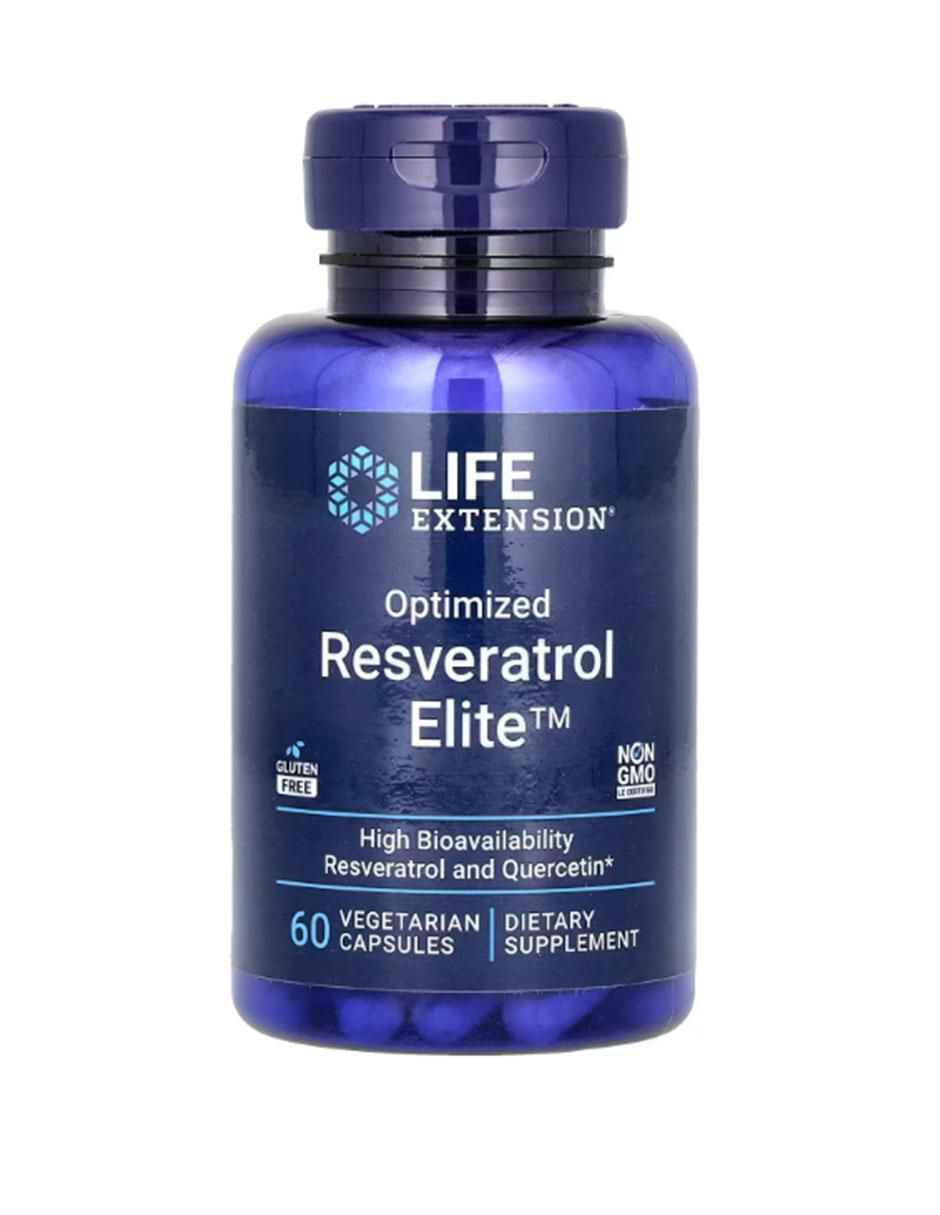 Resveratrol Elite Optimizado con quercetina de 60 cápsulas