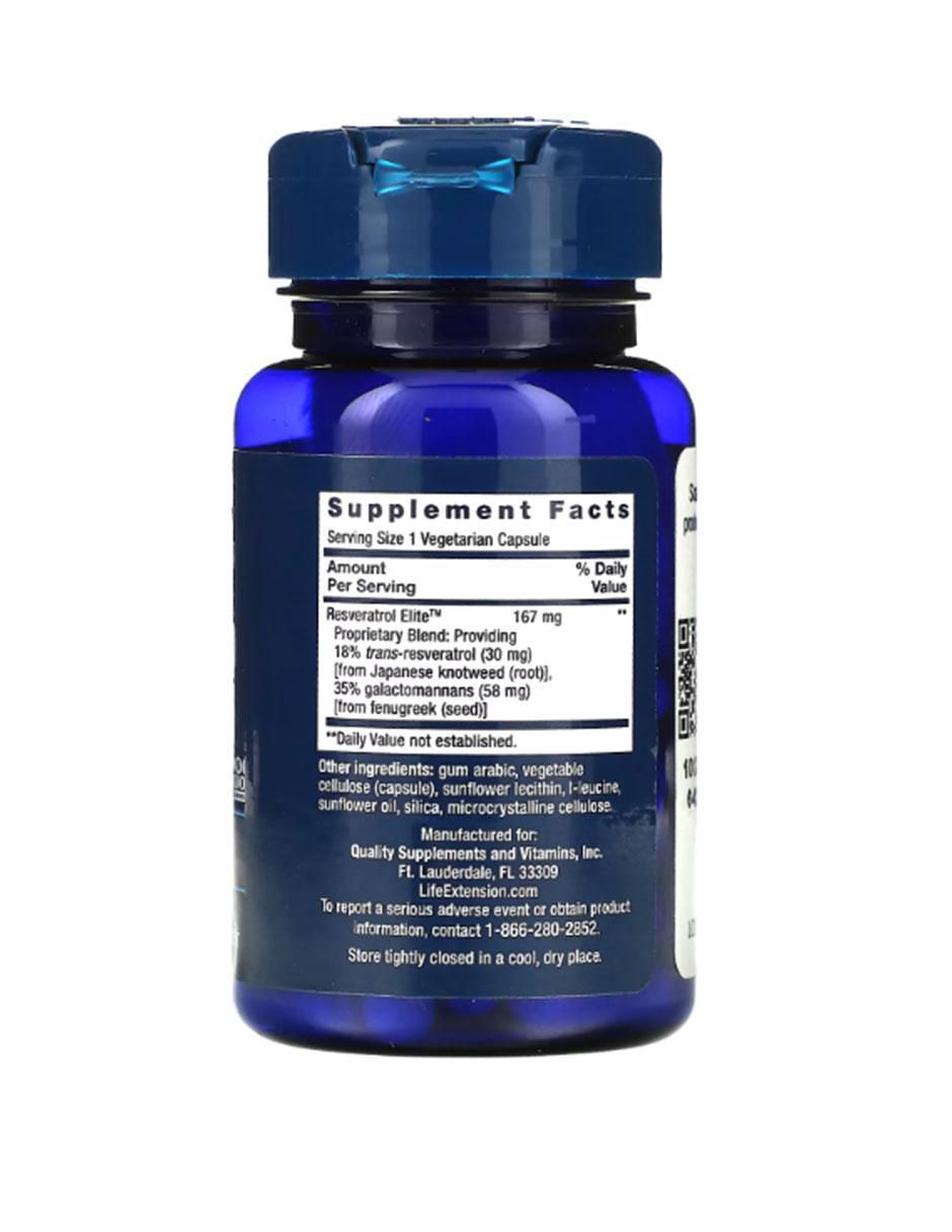 Resveratrol Elite con vitaminas, aminoácidos azufrados y minerales de 30 cápsulas 2