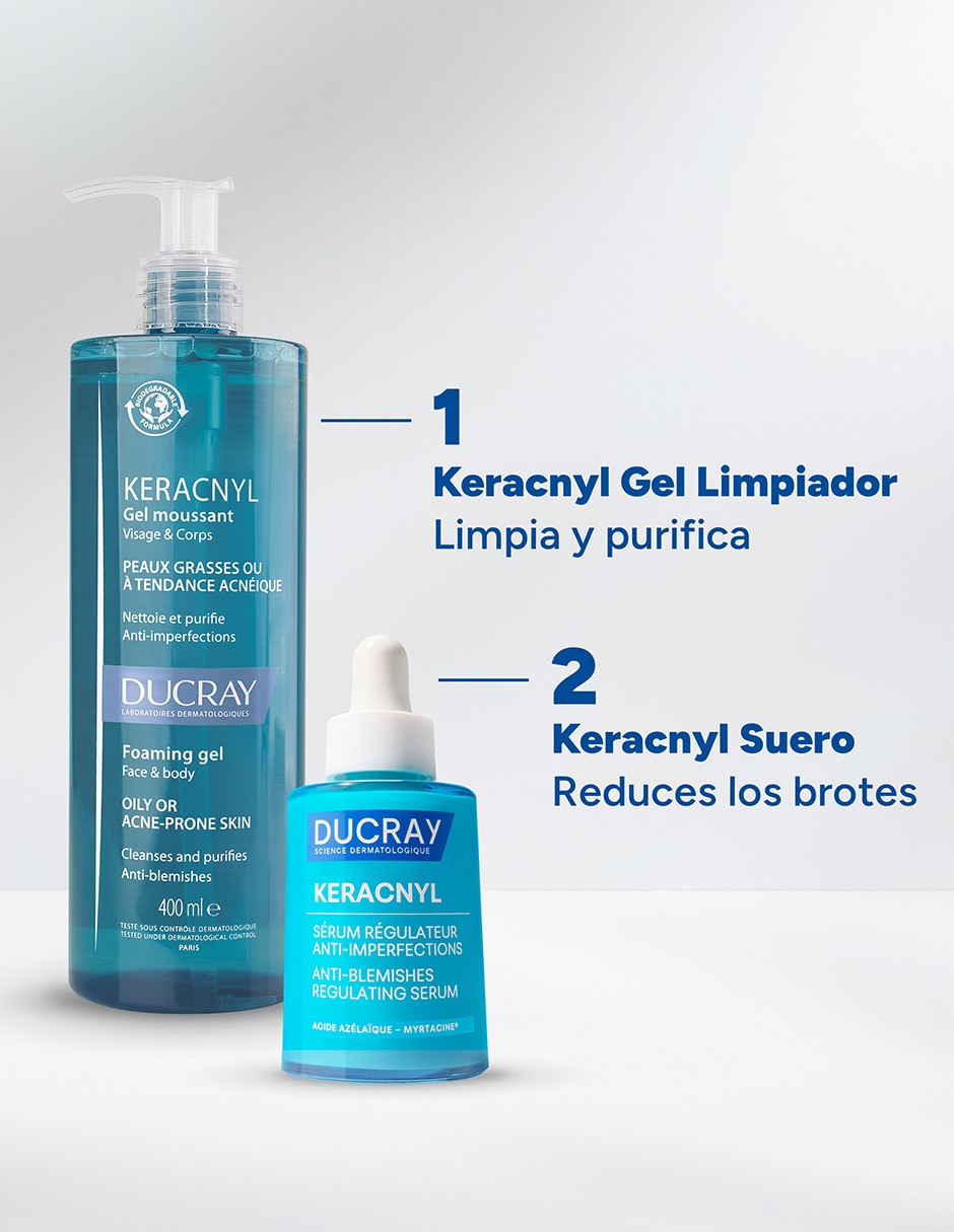 Sérum antiacné facial Keracnyl antiimperfecciones con ácido azelaico 30 ml de piel grasa 6