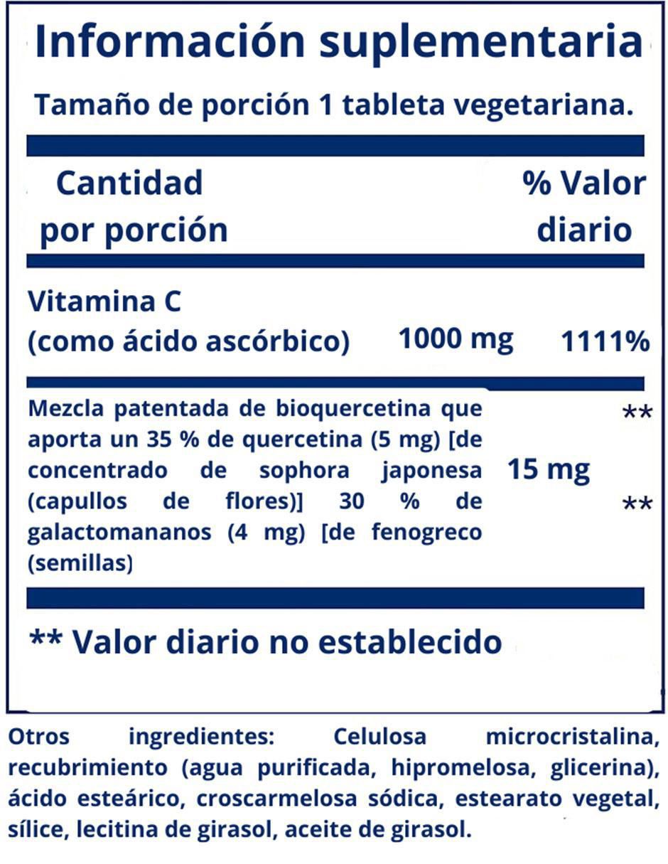 Vitamina C y Bio-Quercetin con quercetina de 60 cápsulas 2