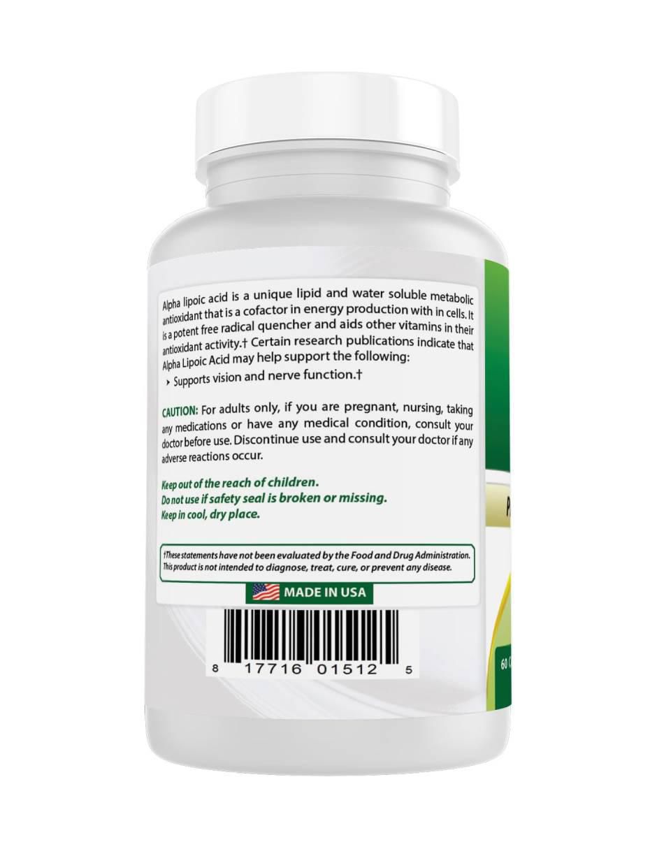 Alpha Lipoic Acid Best Naturals con ácido alfa lipoico de 120 cápsulas 3