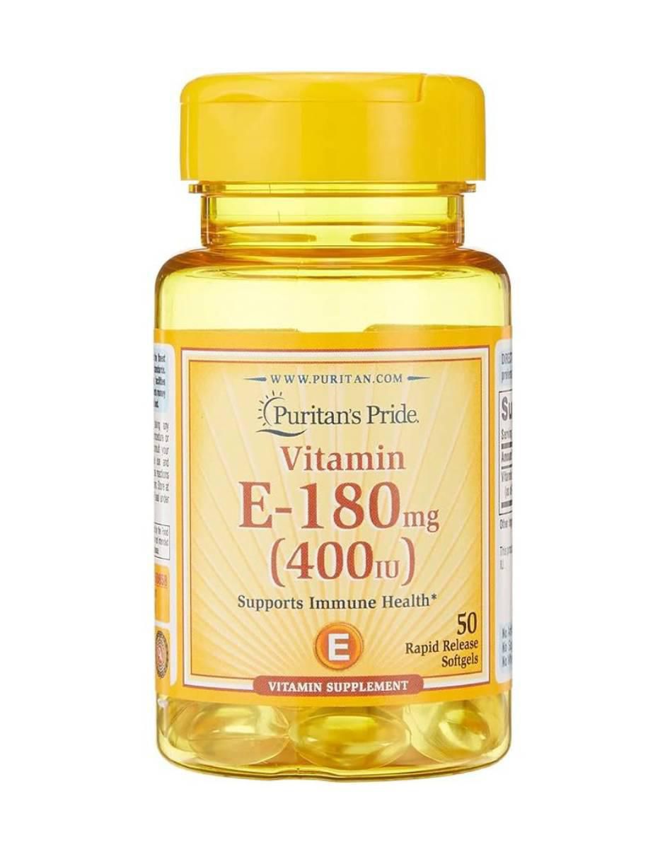 Vitamina E 180 mg (400 IU) de 50 cápsulas Vitamina E 180 mg (400 IU) de 50 cápsulas
