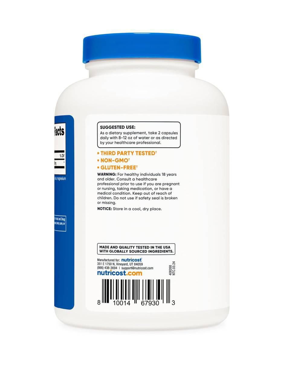 Tartrato de L-Carnitina Nutricost de 240 cápsulas 3