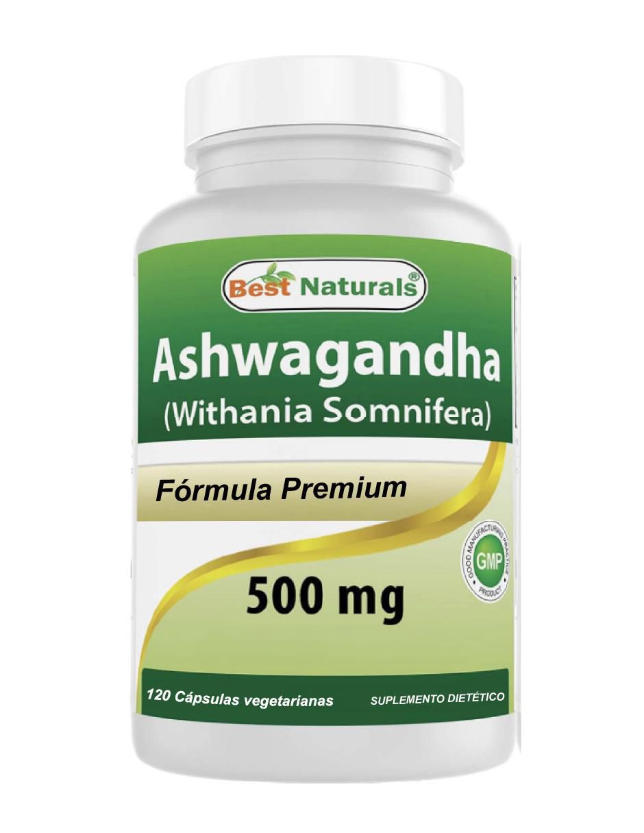 Ashwagandha 500mg 120 cáp con ashwagandha de 120 cápsulas