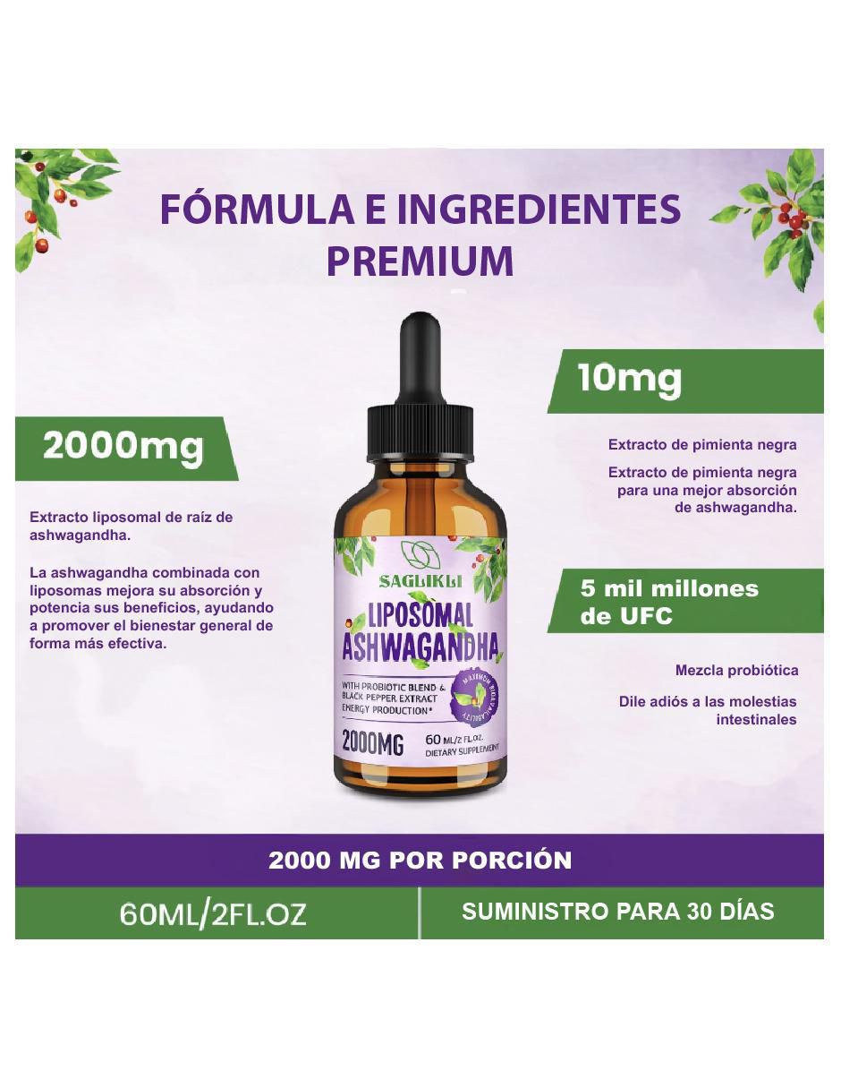 Liposomal Ashwagandha con ashwagandha de 60 ml 2