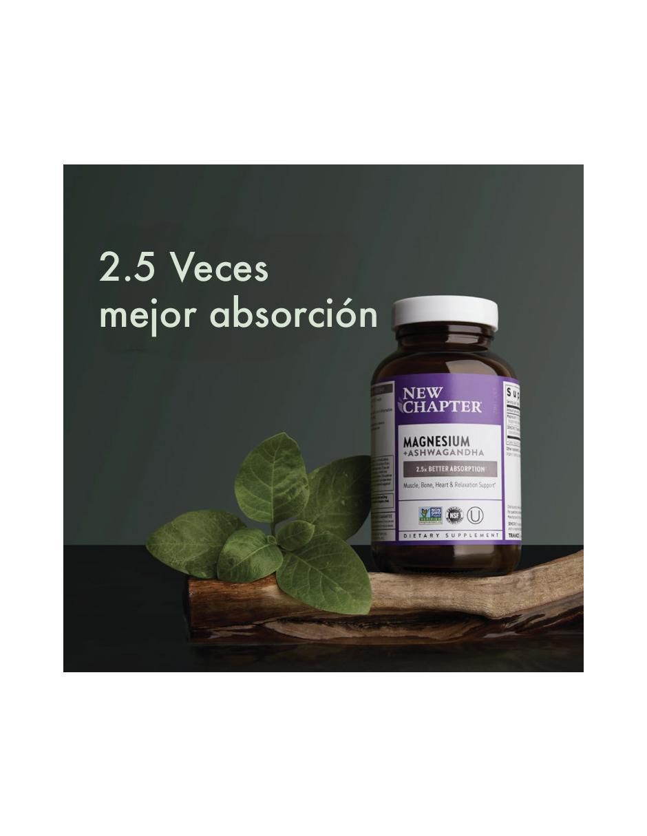 Bisglicinato de magnesio con ashwagandha y magnesio de 30 tabletas 3