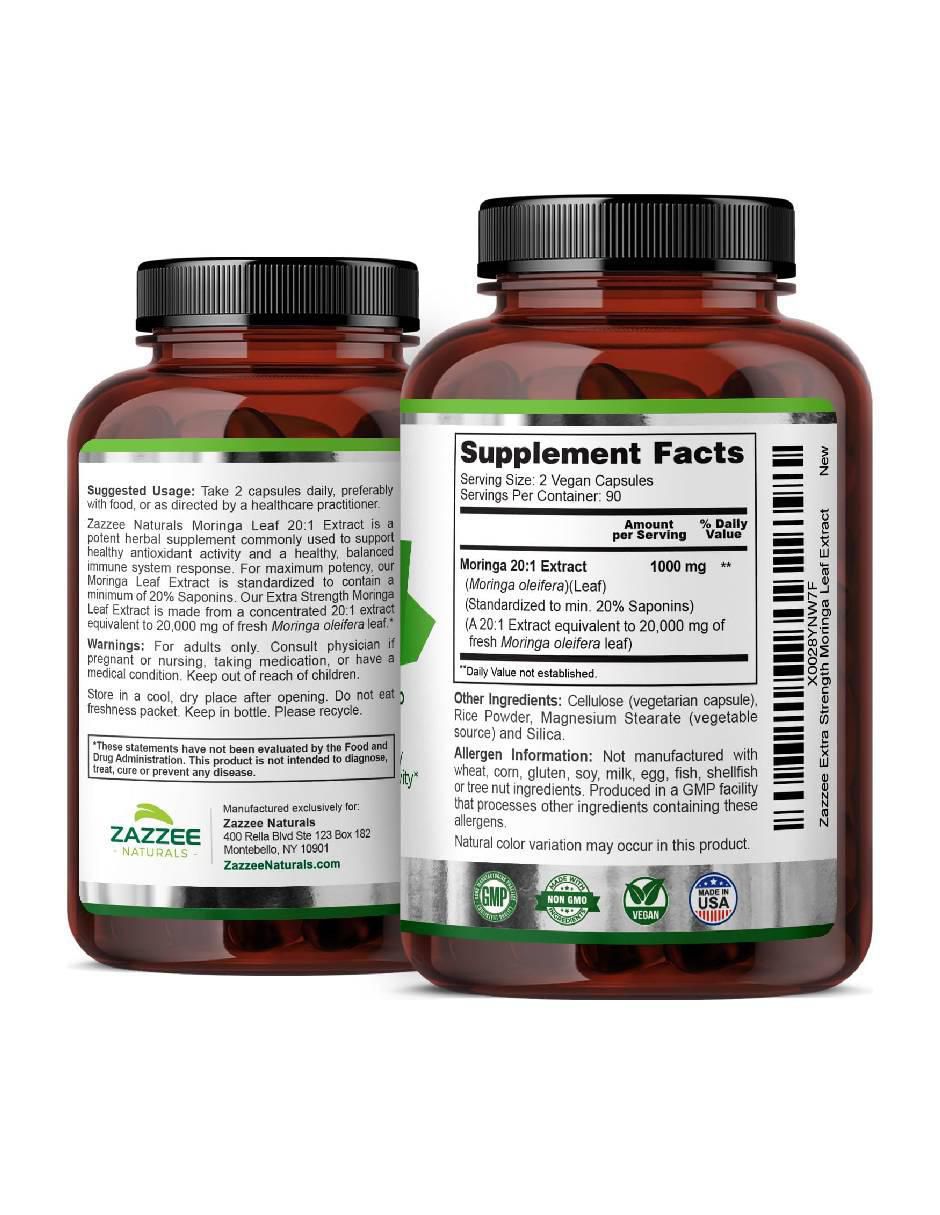 Moringa Leaf con hoja de moringa de 180 cápsulas 2