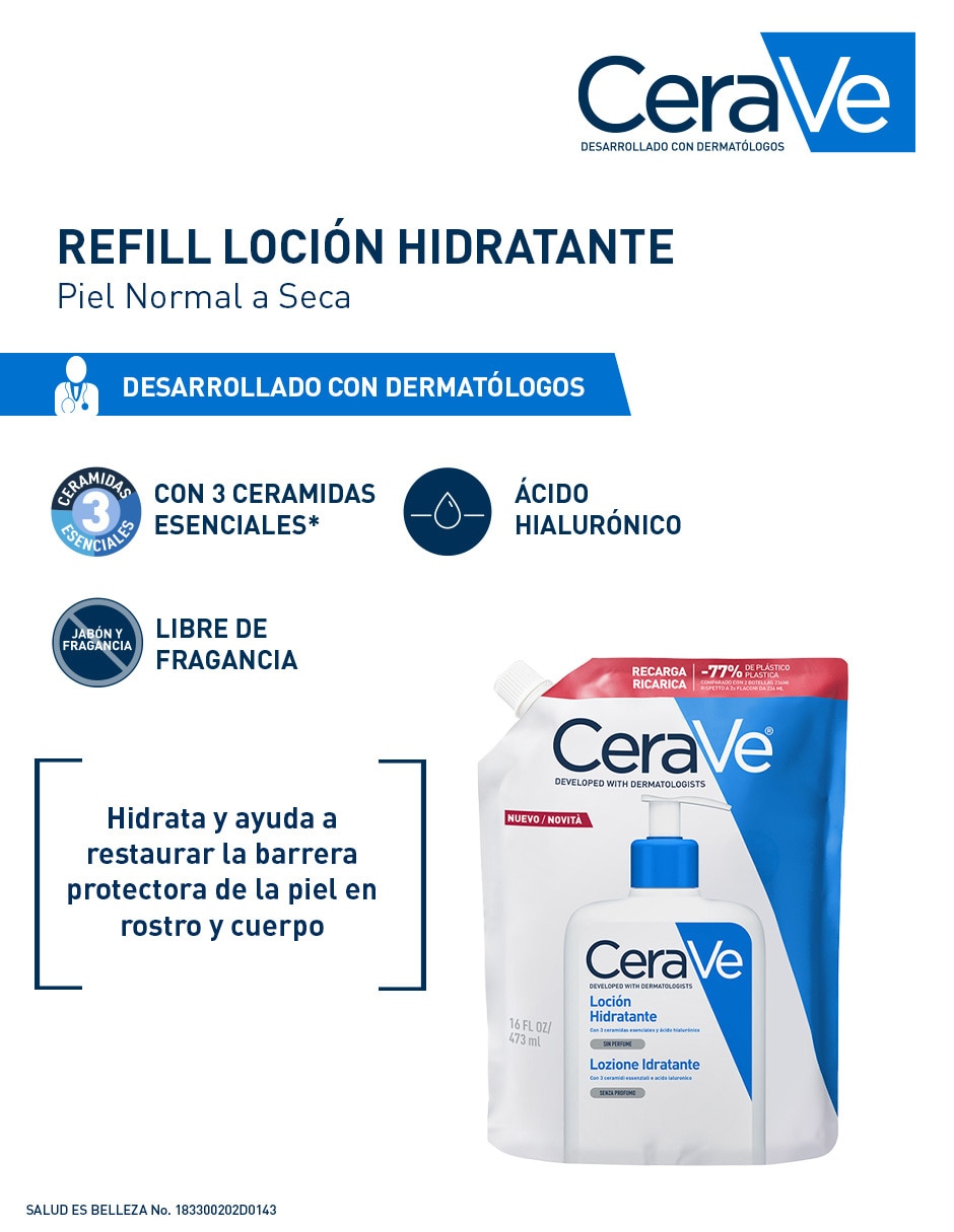 Refill de loción Moisturizing Cream + Lotion 5