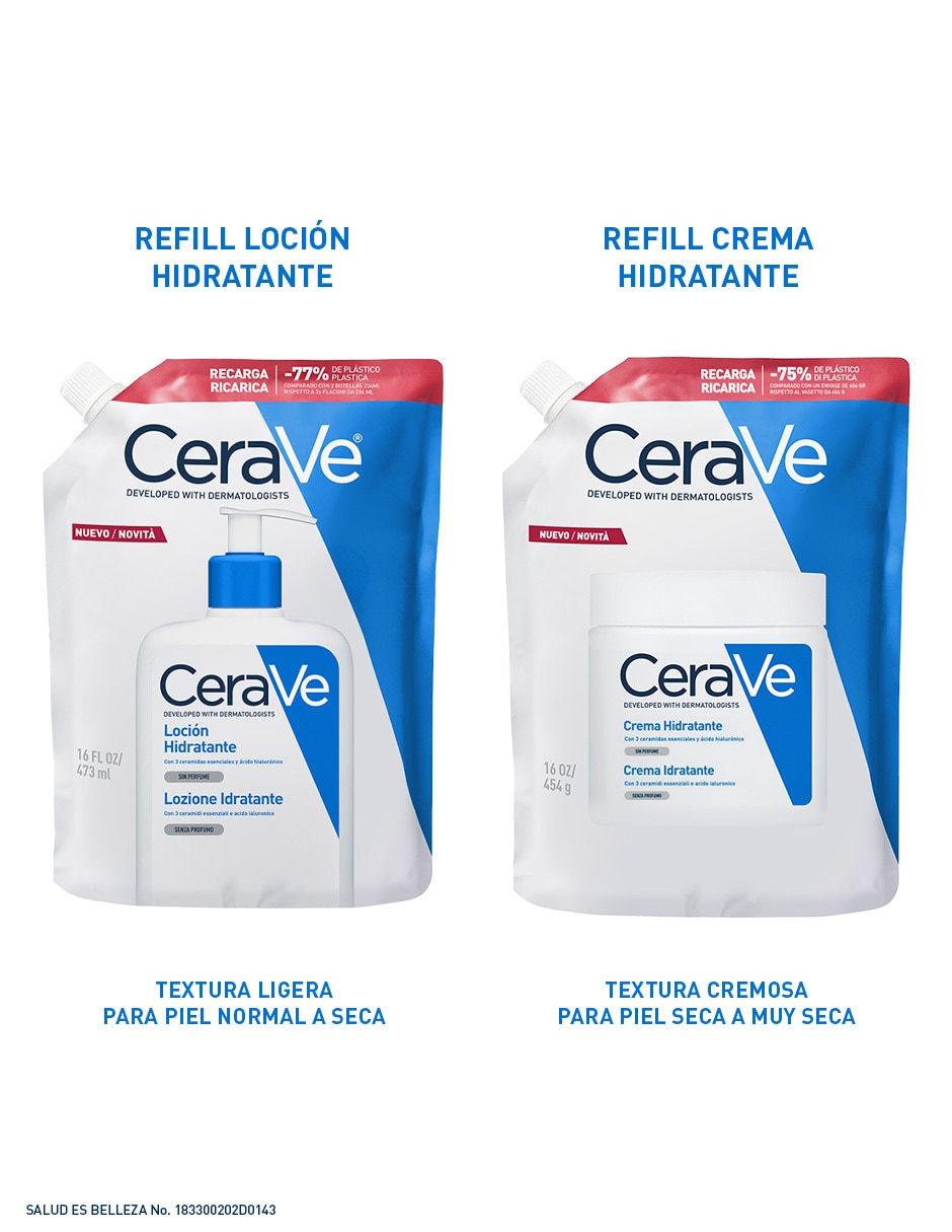 Refill de loción Moisturizing Cream + Lotion 7