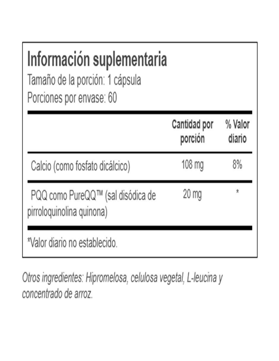 PQQ Pirroloquinolina Quinona con vitaminas y minerales de 60 cápsulas 2