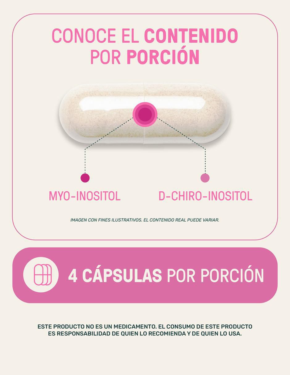 Myo & d-chiro inositol ratio 40:1 con 2492mg por porción 3
