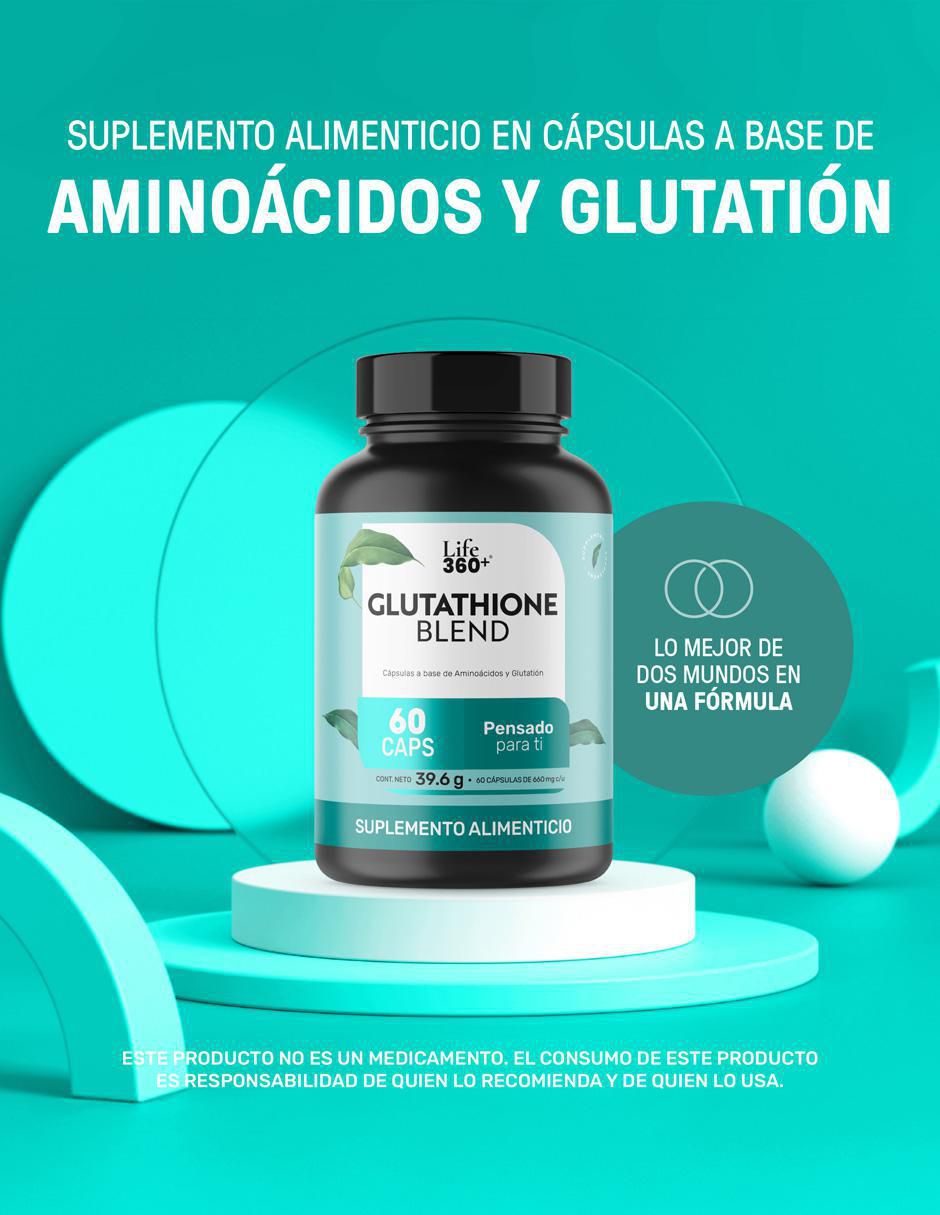 Glutathione Blend Life360+ con l-glutamina de 60 cápsulas