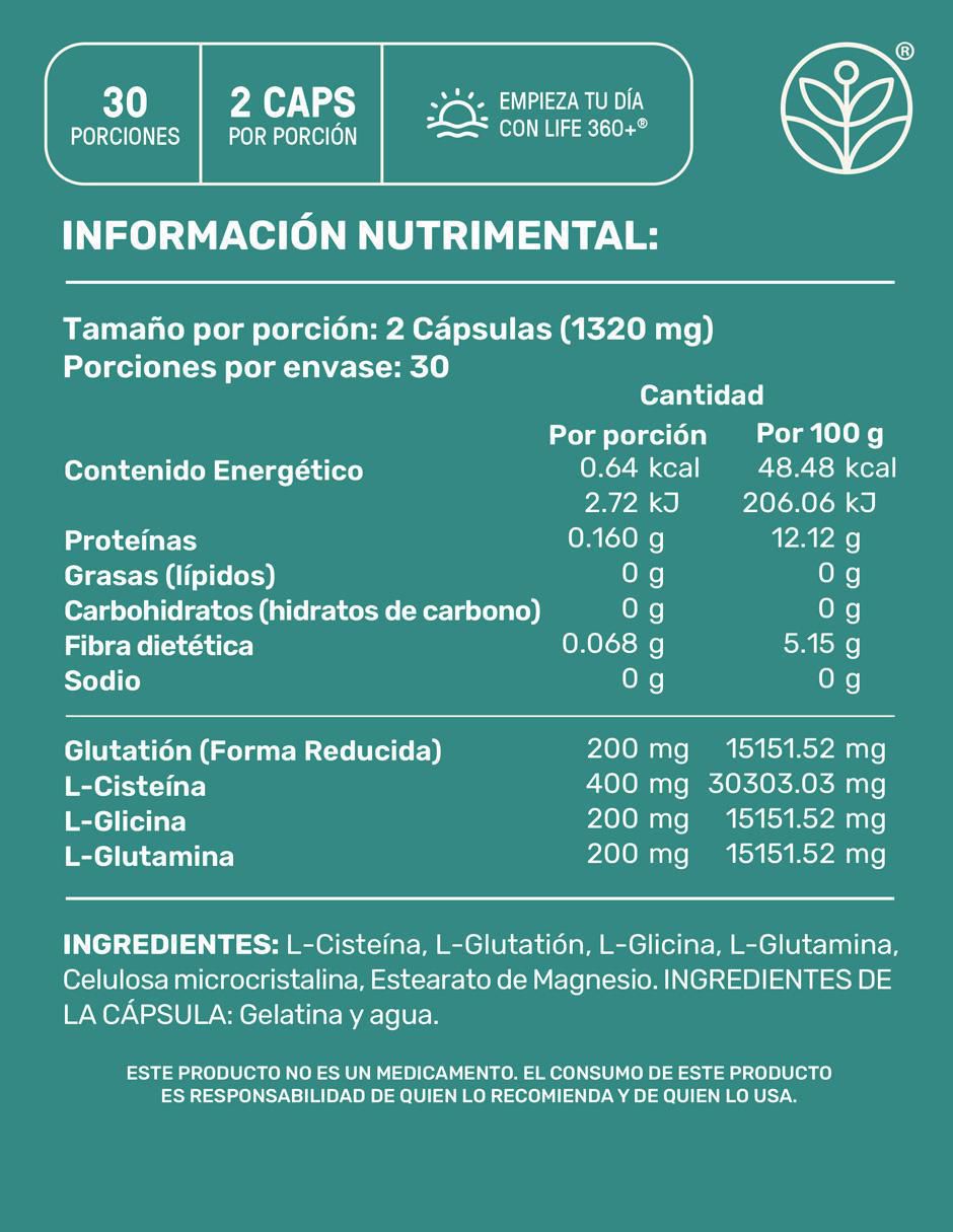 Glutathione Blend con l-glutamina de 60 cápsulas 5