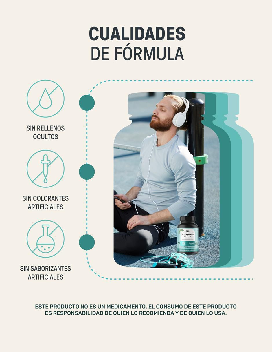 Glutathione Blend con l-glutamina de 60 cápsulas 6
