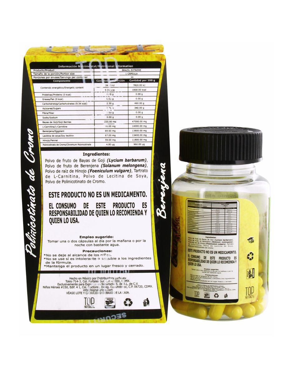 Brazil Xtreme con carnitina de 30 cápsulas 3