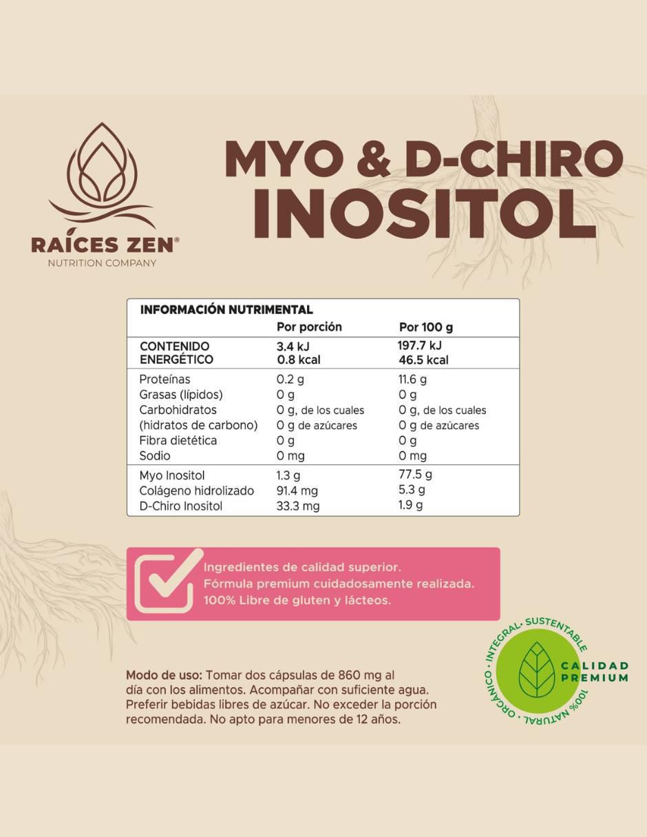 MyO & D Chiro Inositol Raíces Zen de 120 cápsulas 7