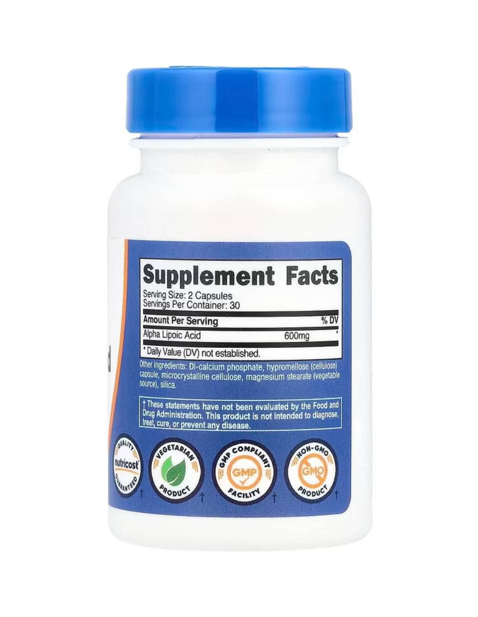 Alpha Lipoic Acid con ácido alfa lipoico de 60 cápsulas 2