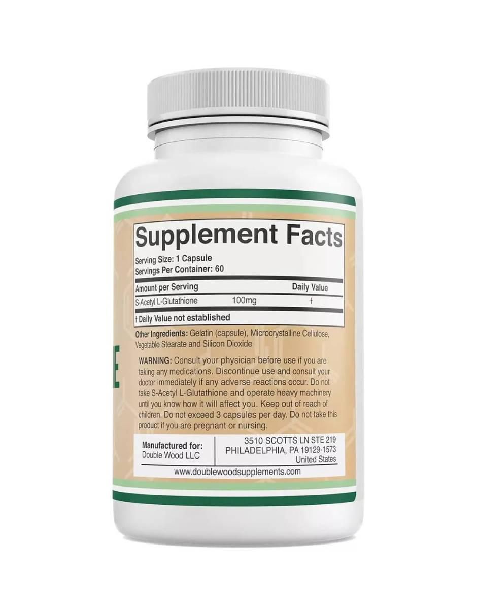 S-Acetyl L-Glutathione con glutatión de 60 cápsulas 2