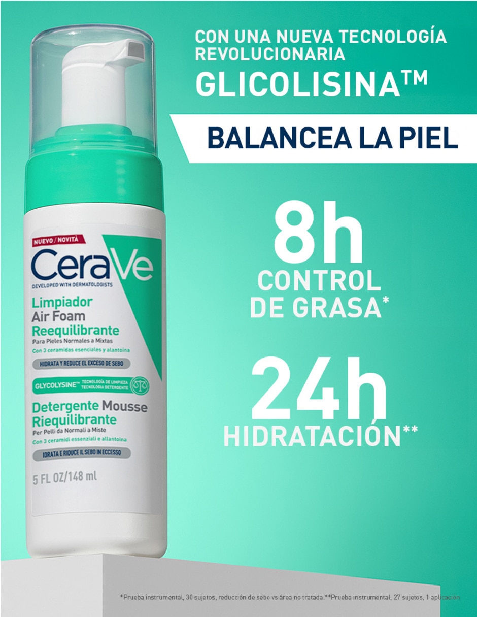 Set limpiador facial Air Foam Reequilibrante Hydrating Cleanser para hidratar 4