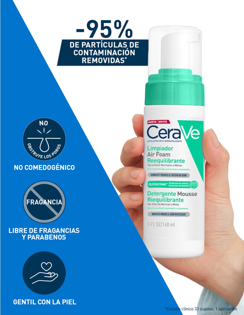 Set limpiador facial Air Foam Reequilibrante Hydrating Cleanser para hidratar 6