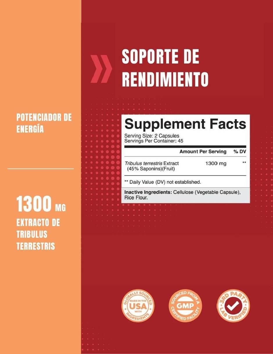 Nature’s Craft – Tribulus 1300 mg - Testosterona y Desempeño Físico – de 90 cápsulas 3