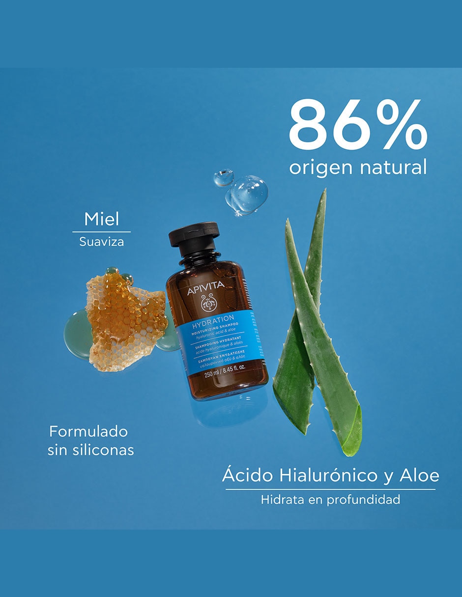 Shampoo hidratante para cabello seco Con Ácido Hialurónico 250 ml 2