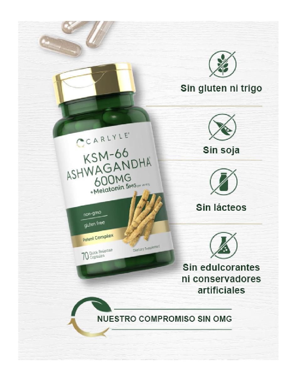 Ksm-66 Ashwagandha con ashwagandha ksm-66 de 70 cápsulas 2