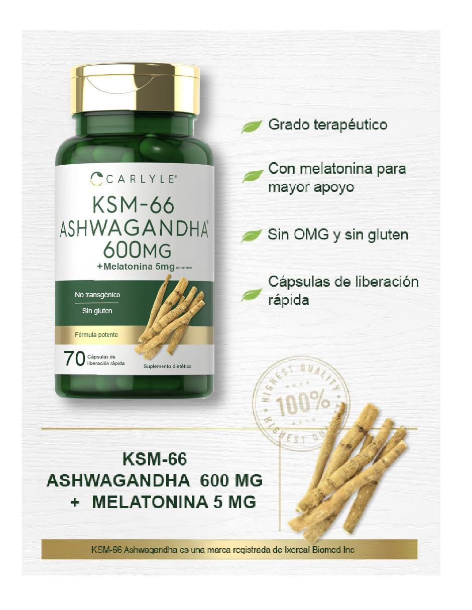 Ksm-66 Ashwagandha con ashwagandha ksm-66 de 70 cápsulas 3