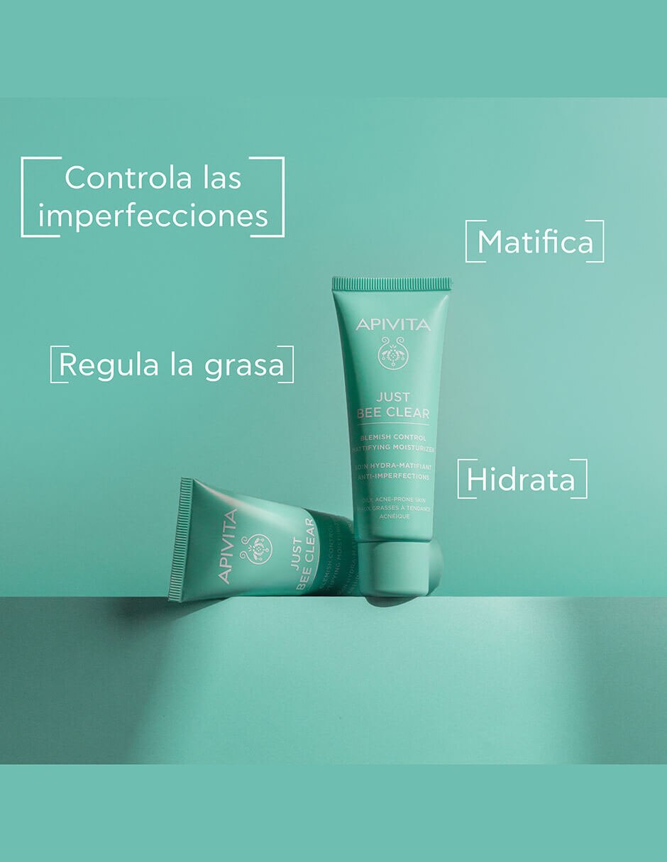 Crema facial recomendada para matificar e hidratar día y noche Just bee clear para piel mixta y grasa 12