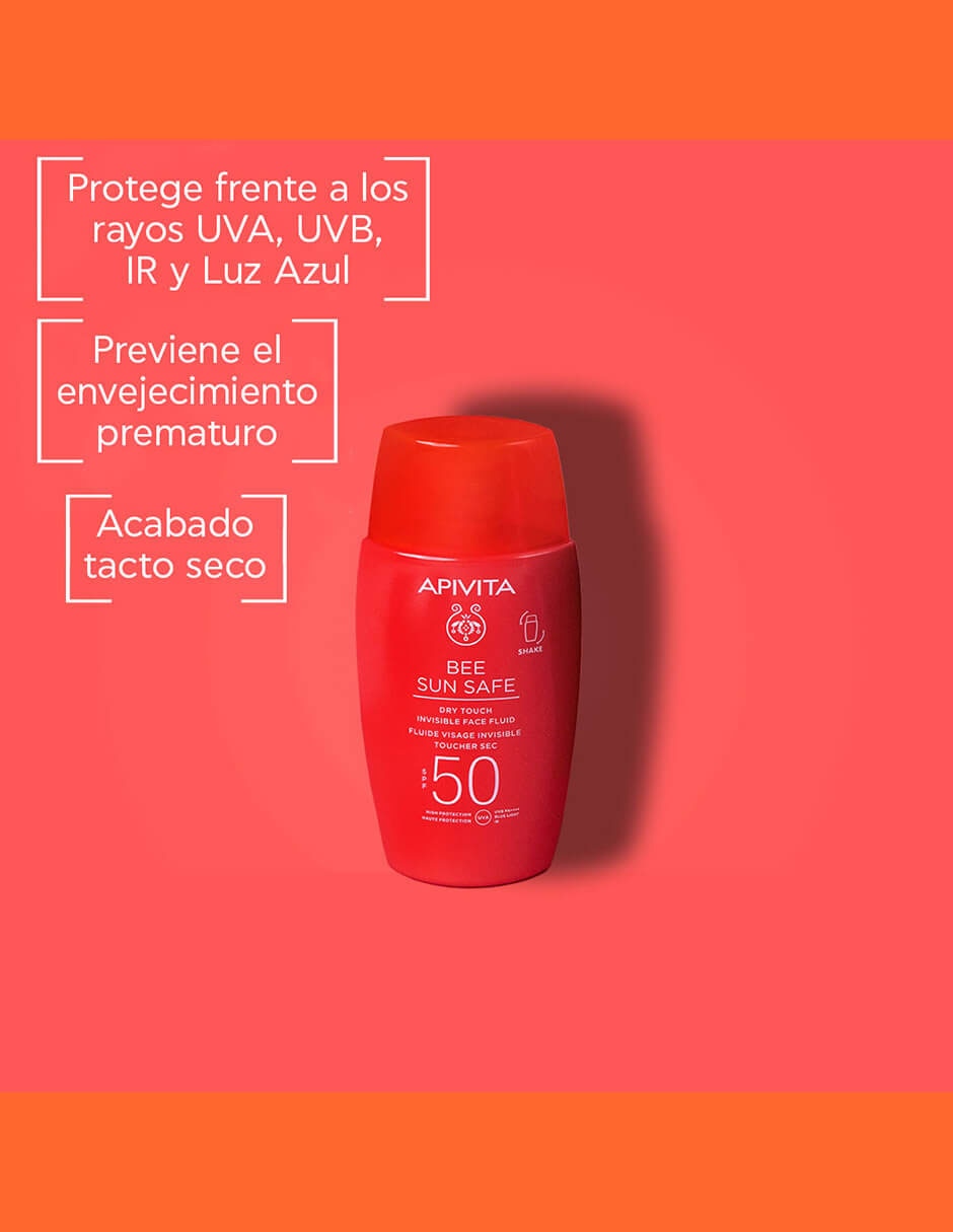 Protector solar FPS 50+ Dry Touch Invisible Face Fluid Bee Sun Safe 50 ml 2
