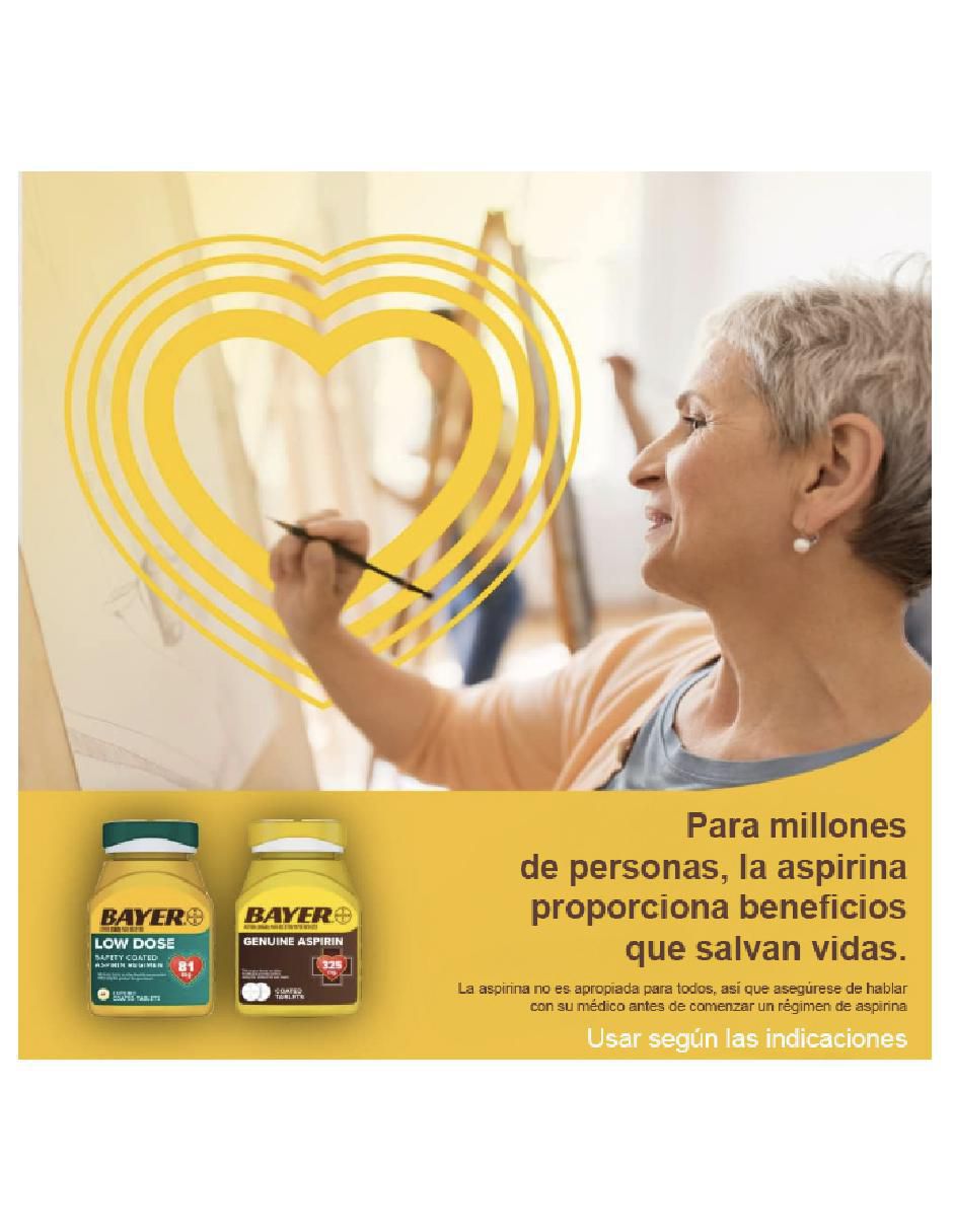 Tabletas para desinflamar y aliviar dolor intenso Aspirina 81mg baja dosis 3