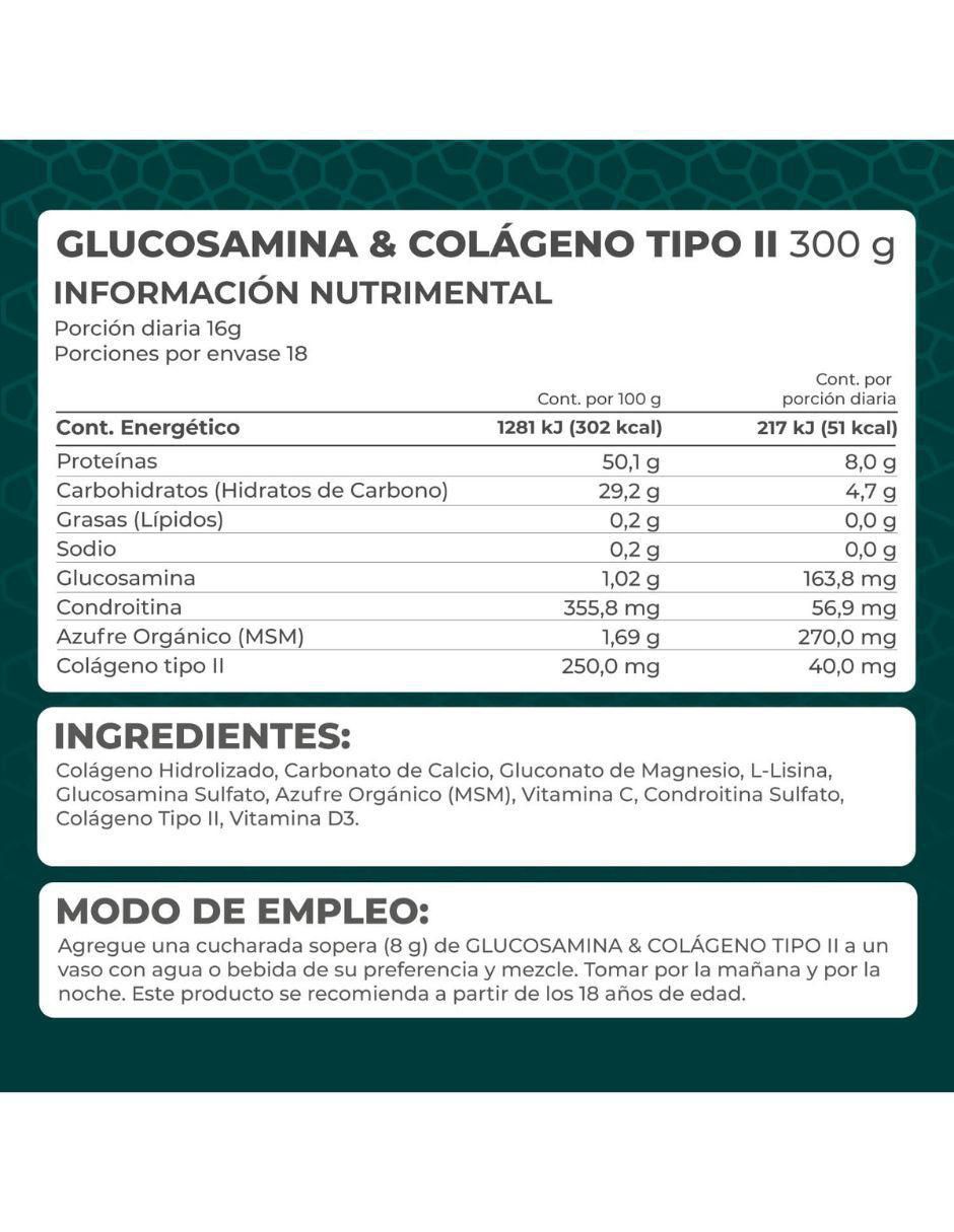 Glucosamina & Colágeno Tipo II de 300 g 2