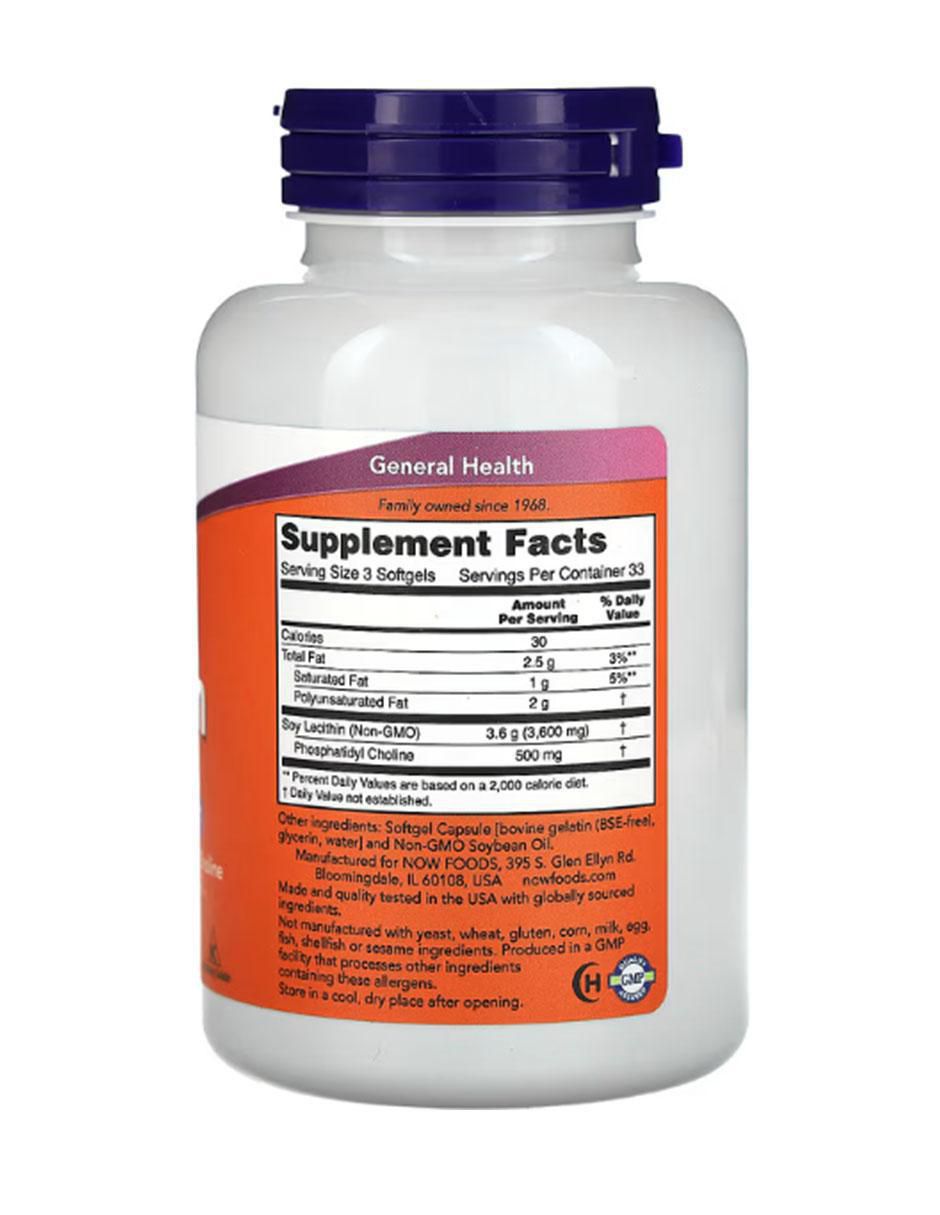 Non-GMO Lecithin con vitaminas y minerales de 100 cápsulas 2