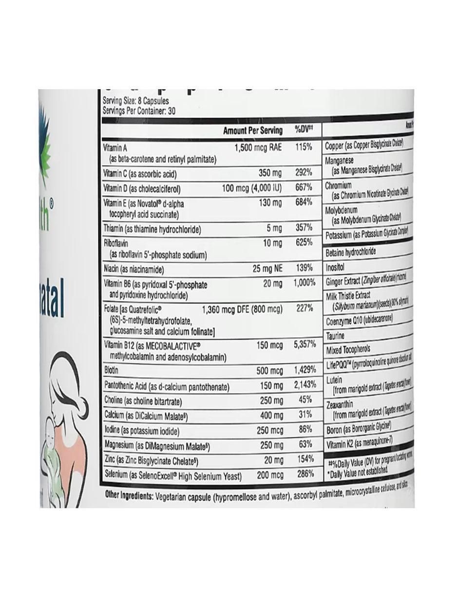Optimal prenatal con Vitaminas y minerales de 240 cápsulas 2