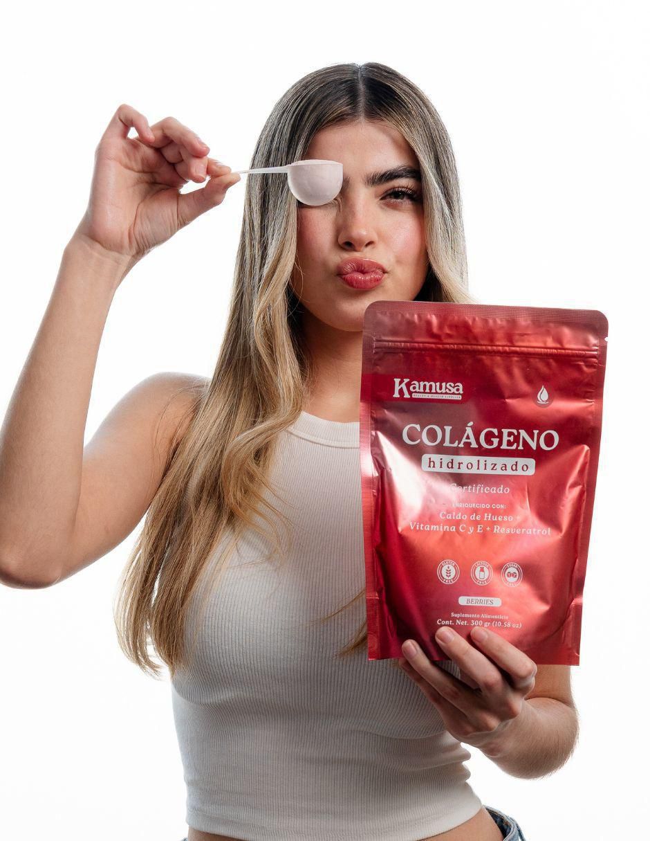 Colágeno Hidrolizado con Péptidos de Colágeno Hidrolizado Bovino y Marino I II y III, Caldo de Hueso, Resveratrol y Vitamina C y E sabor berry de 300 g 4