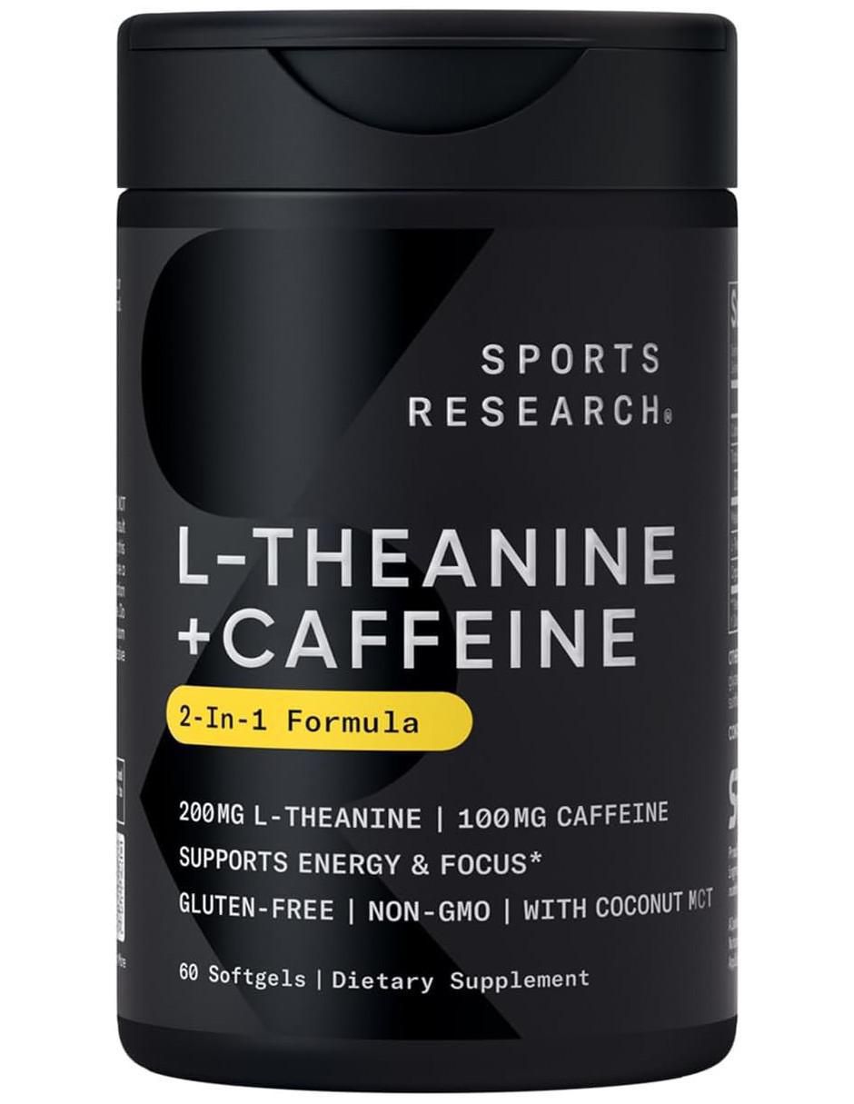 L-teanina energía enfocada, alerta y relajación sin somnolencia, 200 mg sabor coco de 60 cápsulas