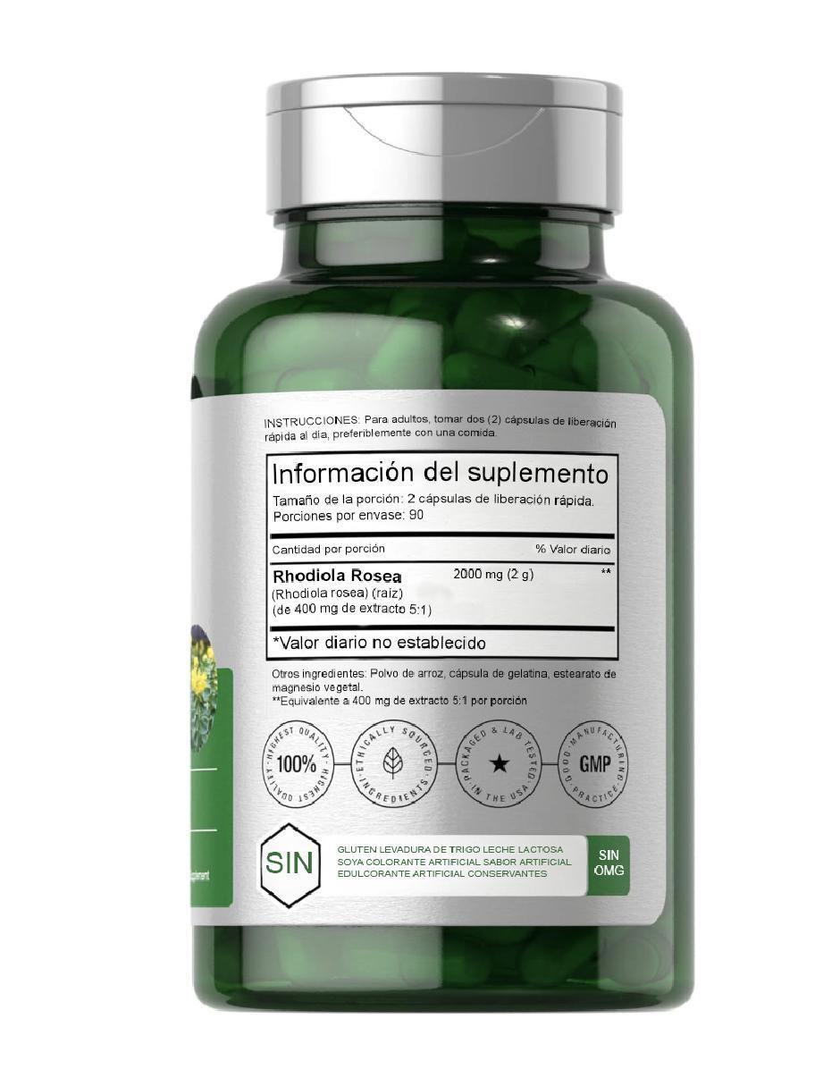 Rhodiola Rosea con Rhodiola Rosea de 180 cápsulas 2