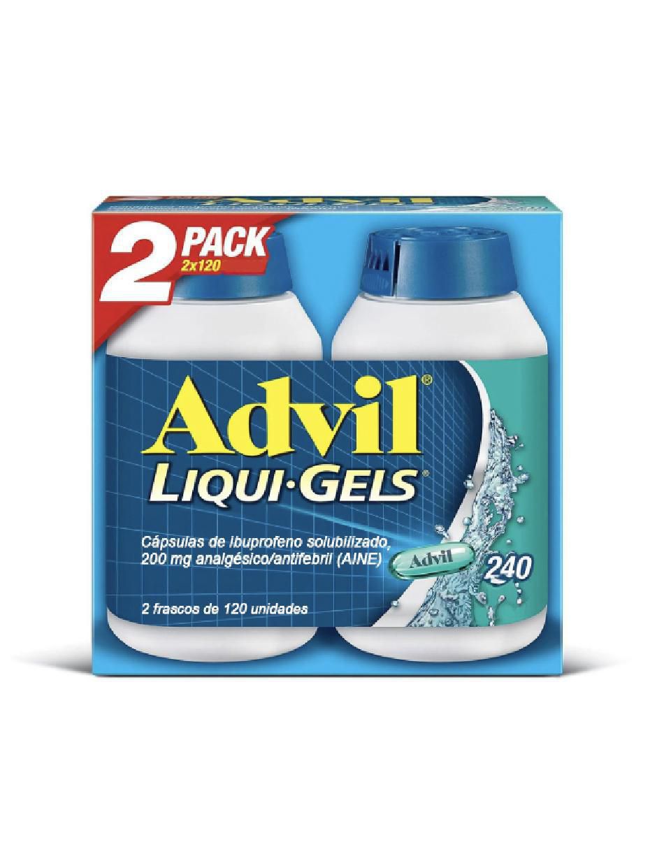 Cápsulas para desinflamar y aliviar dolor intenso Advil Liqui-Gels