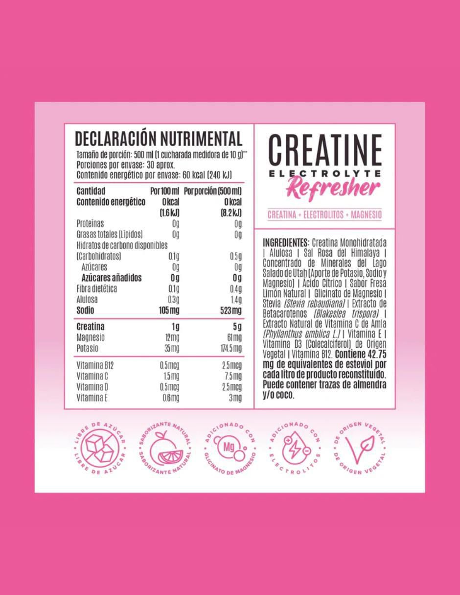 Creatine Electrolyte Refresher sabor limonada rosa de 300 g 5