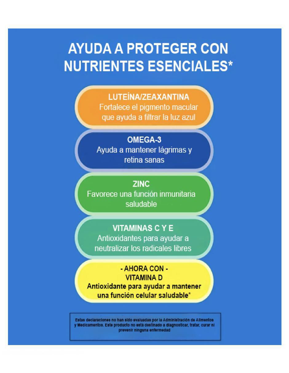 Ocuvite Adultos 50 con Vitamina C, Vitamina D, Vitamina E, Zinc, Omega-3, Luteina, Zeaxantina de 150 cápsulas 5