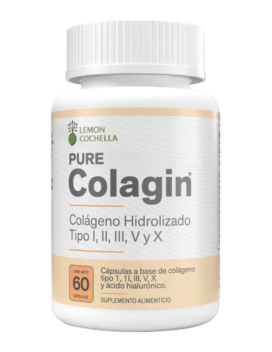 Colagin con colágeno hidrolizado tipo I,II, III, V y X sabor natural de 60 cápsulas