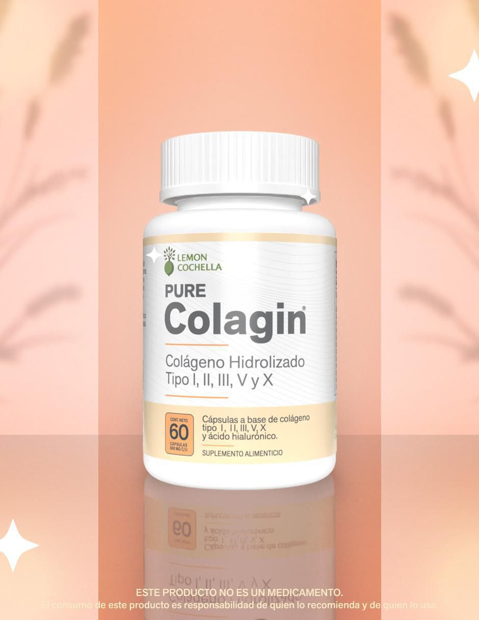 Colagin con colágeno hidrolizado tipo I,II, III, V y X sabor natural de 60 cápsulas 2