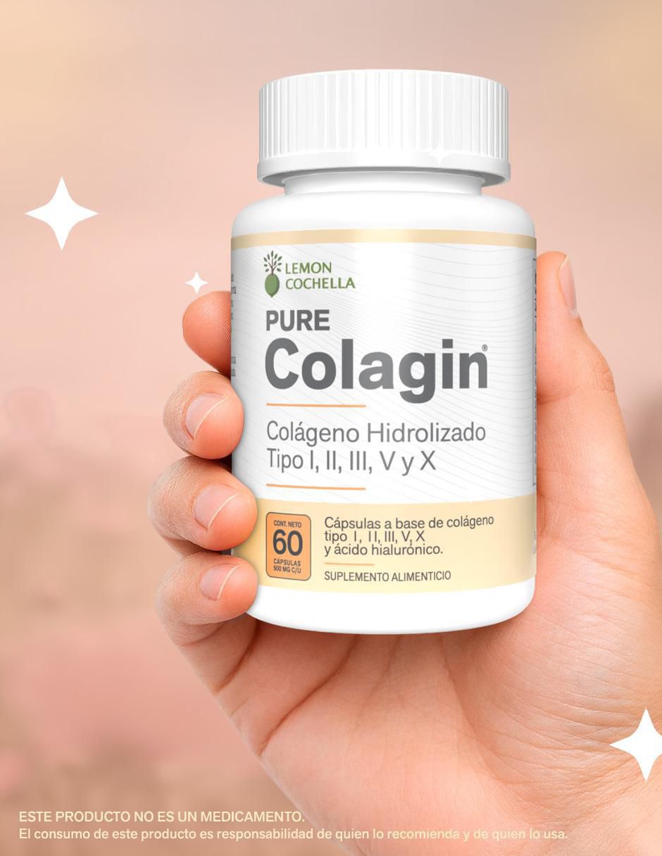 Colagin con colágeno hidrolizado tipo I,II, III, V y X sabor natural de 60 cápsulas 3