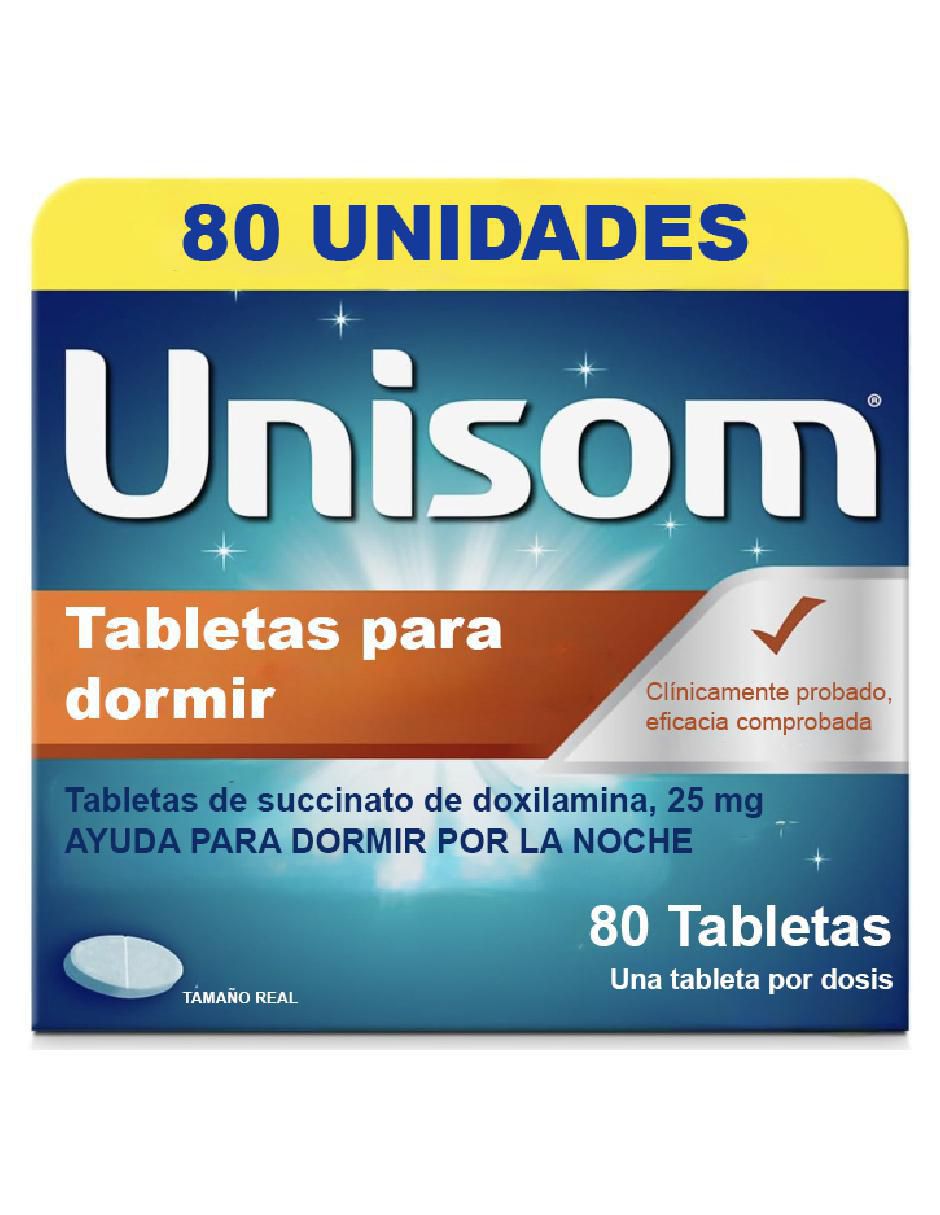Tabletas para dormir Doxilamina 25 mg de 80 cápsulas