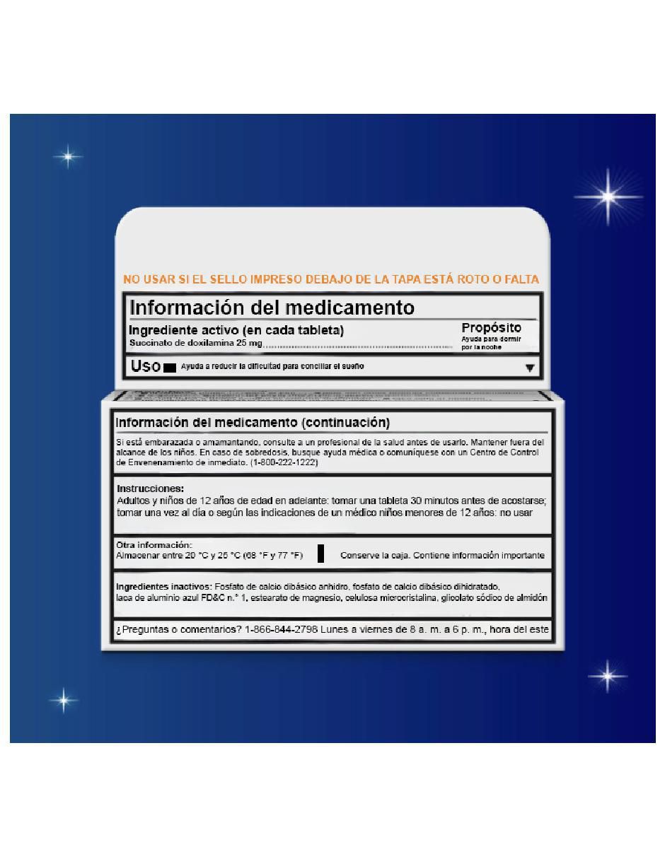 Tabletas para dormir Doxilamina 25 mg de 80 cápsulas 2