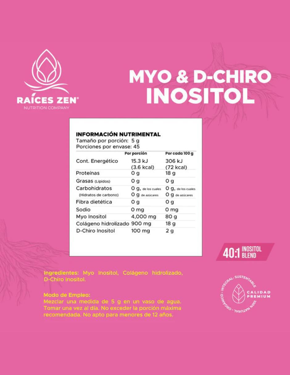 MyO & D. Chiro Inositol Súper Premiumum Raíces Zen de 225 g 2