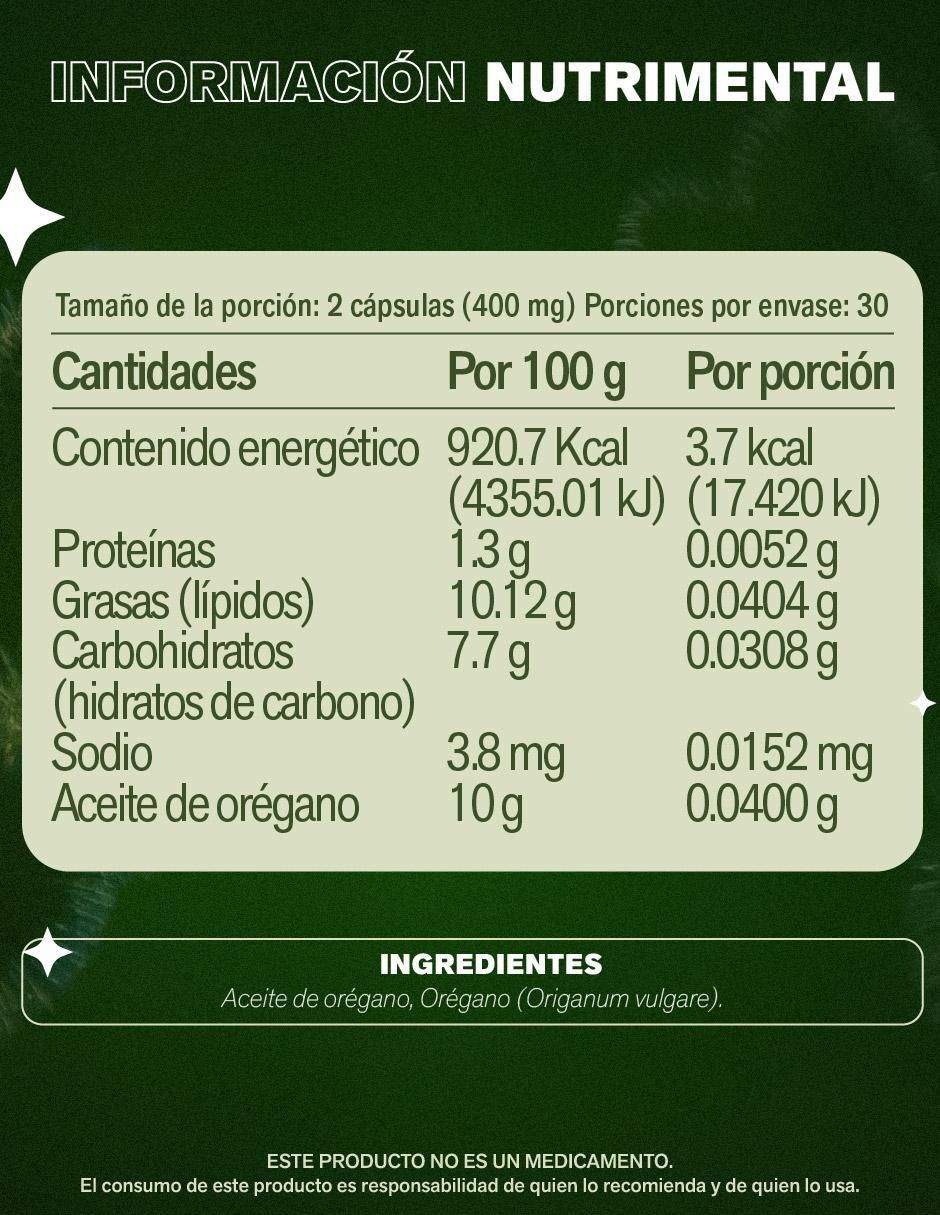 Orégano de 60 cápsulas 2