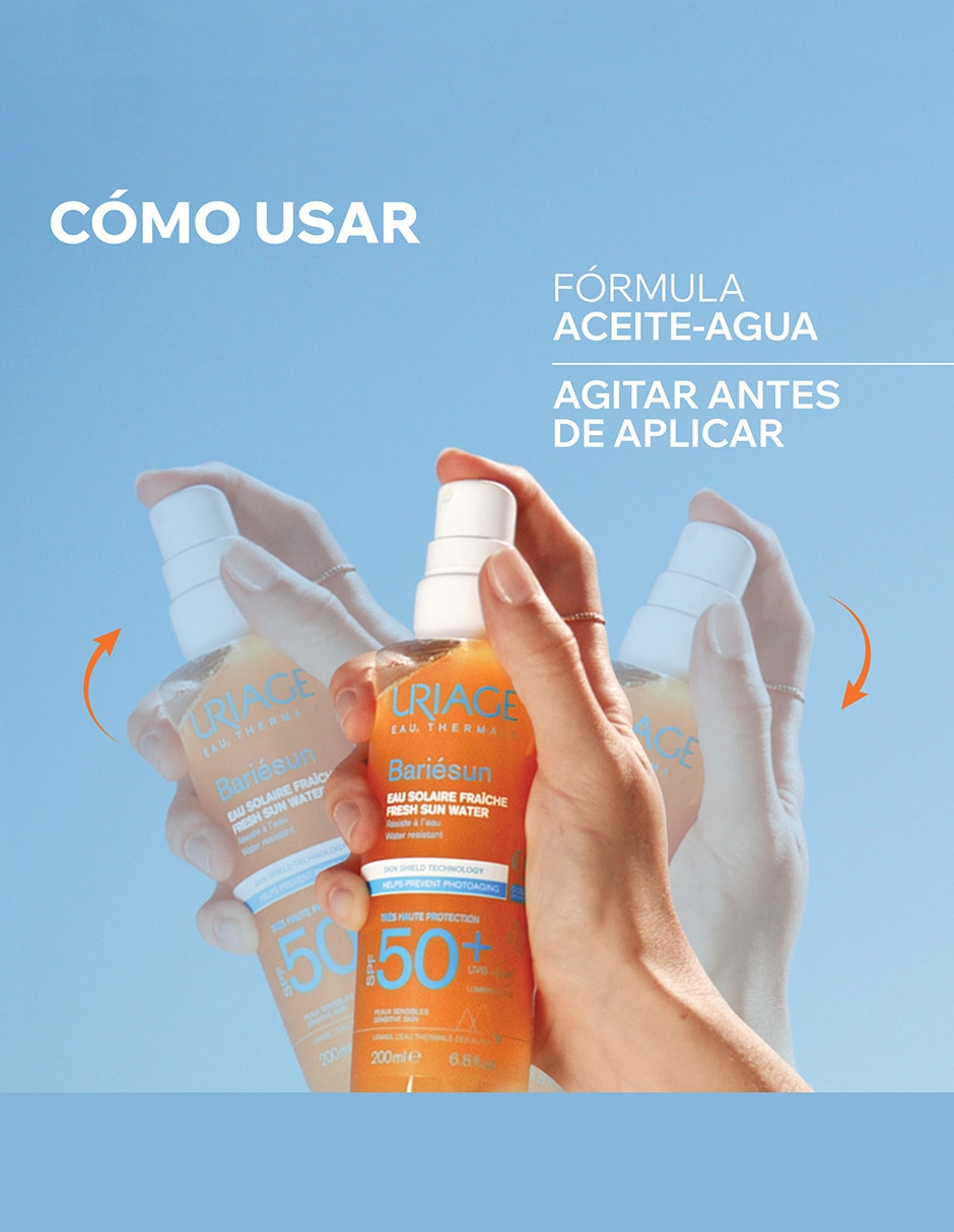 Protector solar Bariesun spf50+ agua solar 200ml 9